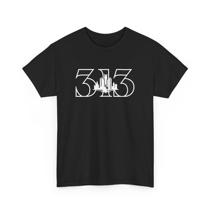 313 Skyline  (White Print)  Unisex Tee