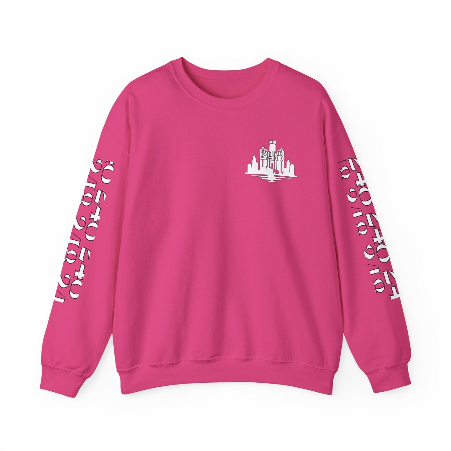 Detroit Skyline 248 w Mi.Art White Logo  Sweatshirt - Unisex Crewneck