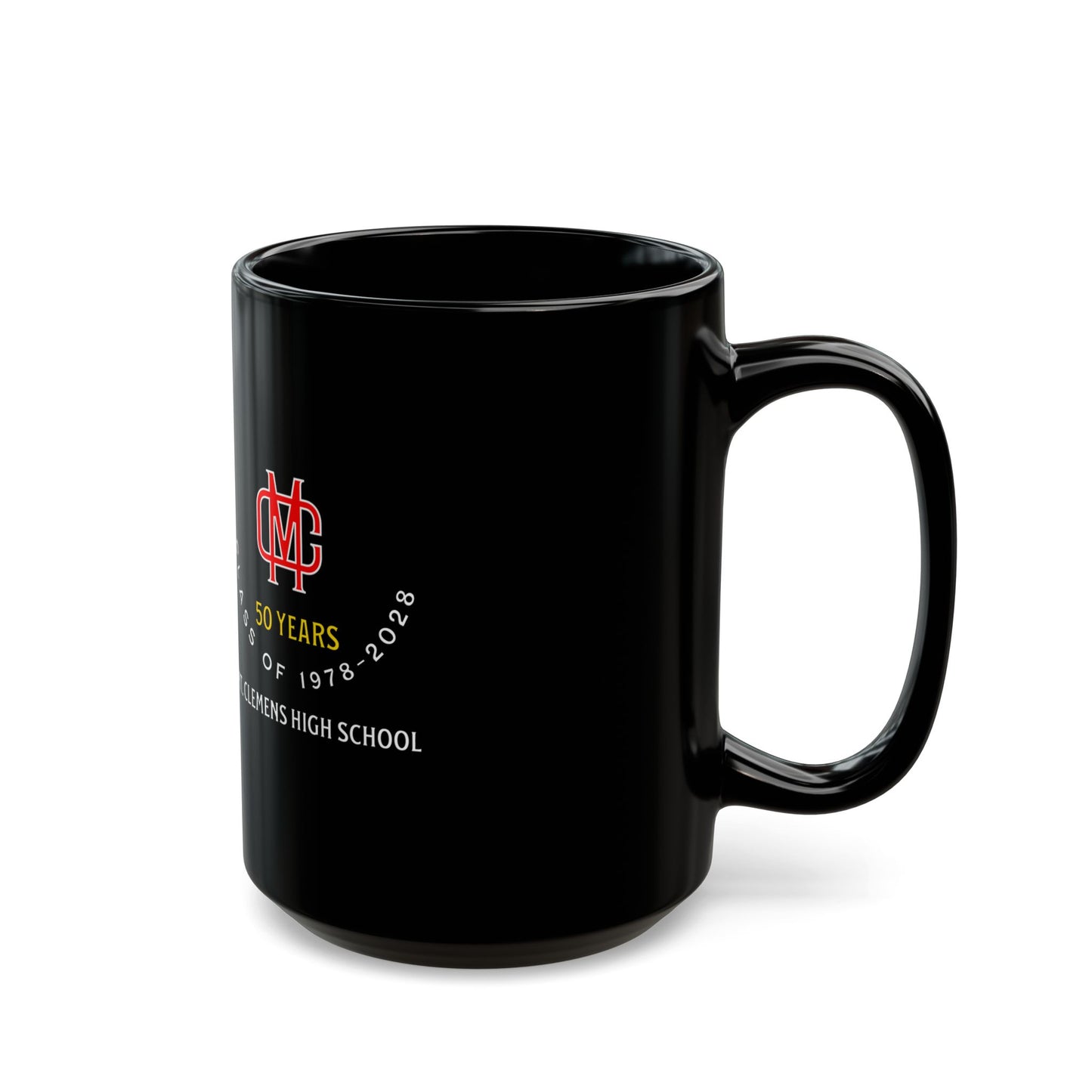 Mt. Clemens High School Class of 1978-2028 Commemorative Black Mug (11oz, 15oz)