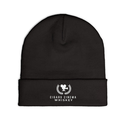 Cigars Cinema Whiskey Embroidered Knit Beanie