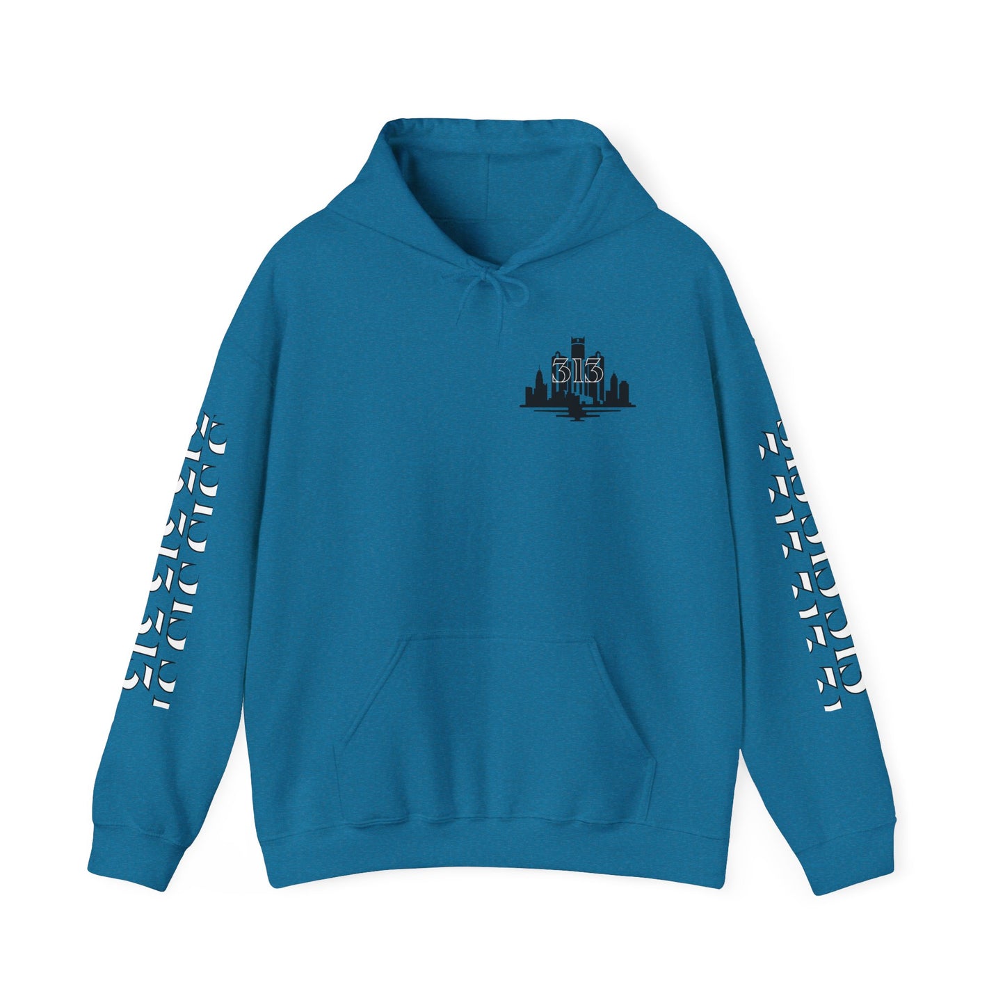 Detroit  Skyline 313  w Mi. Art Hoodie Sweatshirt