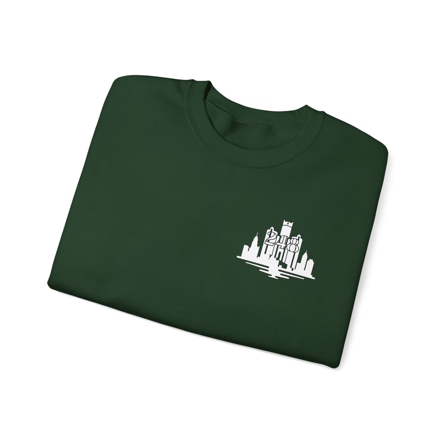 Detroit Skyline 248 w Mi.Art White Logo  Sweatshirt - Unisex Crewneck