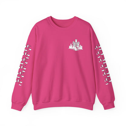 Detroit Skyline  313  w Mi.Art White Logo  Sweatshirt - Unisex Crewneck