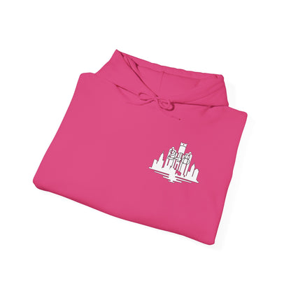 Detroit Skyline 248 w Mi. Art Hoodie White Logo Sweatshirt