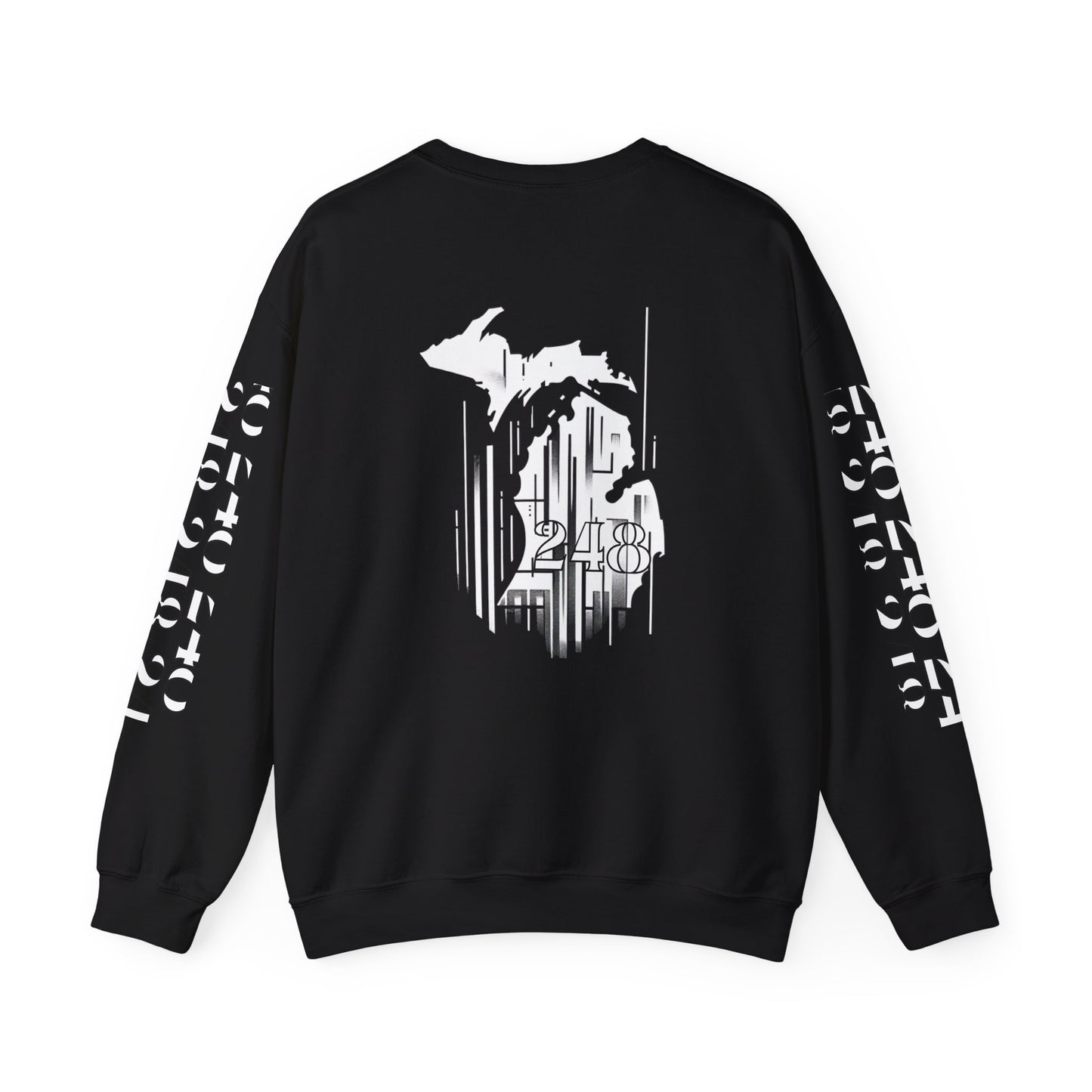 Detroit Skyline 248 w Mi.Art White Logo  Sweatshirt - Unisex Crewneck