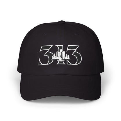 313 Skyline (White Print)  Classic Dad Cap