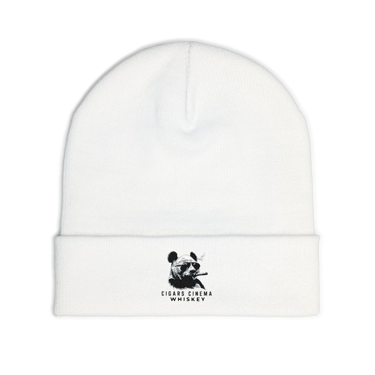Smoking Panda embroidery beanie | Knit Beanie