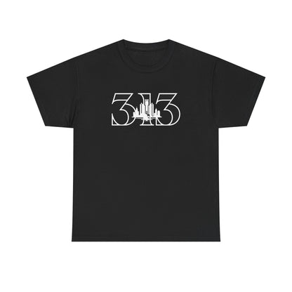 313 Skyline  (White Print)  Unisex Tee