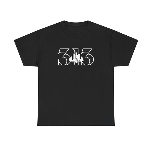 313 Skyline  (White Print)  Unisex Tee