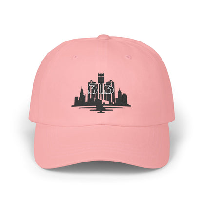 Classic Dad Cap with 313 Area Code and Skyline Design
