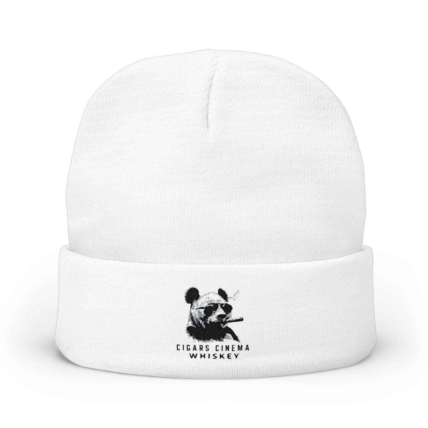 Smoking Panda embroidery beanie | Knit Beanie