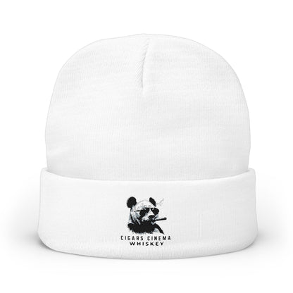 Smoking Panda embroidery beanie | Knit Beanie