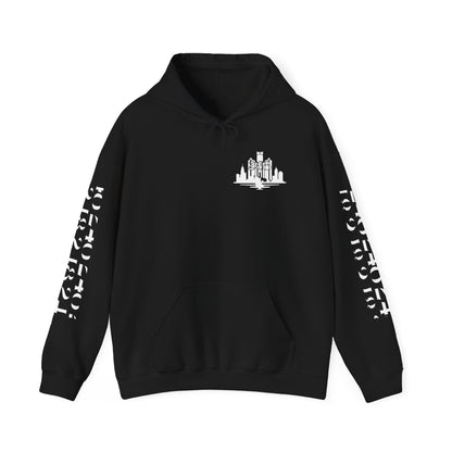 Detroit Skyline 248 w Mi. Art Hoodie White Logo Sweatshirt