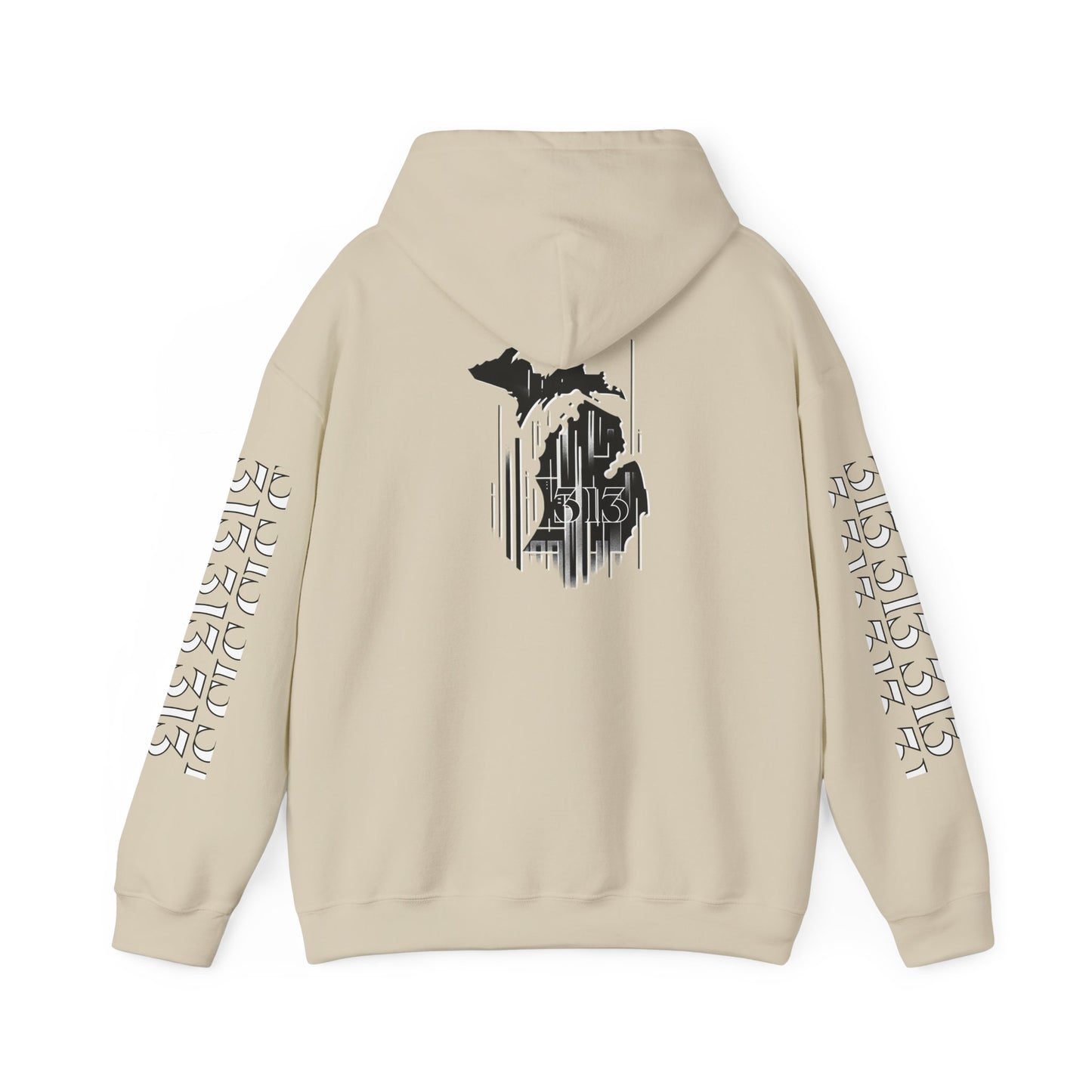 Detroit  Skyline 313  w Mi. Art Hoodie Sweatshirt