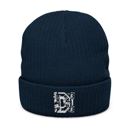 D-Hard 313  Beanie Beanie (White)  Embroidered
