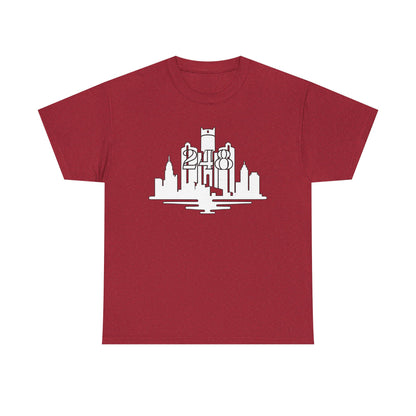 Detroit Skyline 248 (White Print)  Unisex Tee