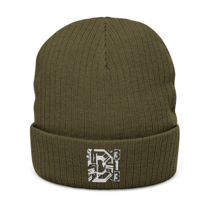 D-Hard 313  Beanie Beanie (White)  Embroidered
