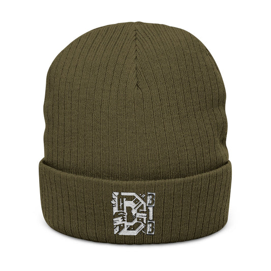 D-Hard 313  Beanie Beanie (White)  Embroidered