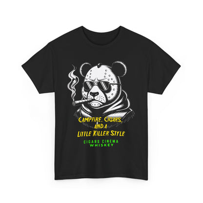 Clyde CCW Mascot in Jason Style Mask Campfire, Cigars, and a Little Killer Style  T-Shirt