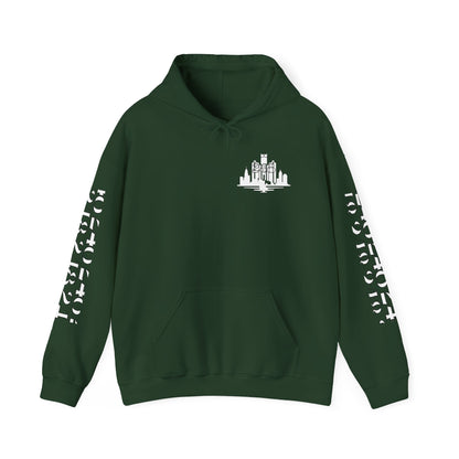 Detroit Skyline 248 w Mi. Art Hoodie White Logo Sweatshirt