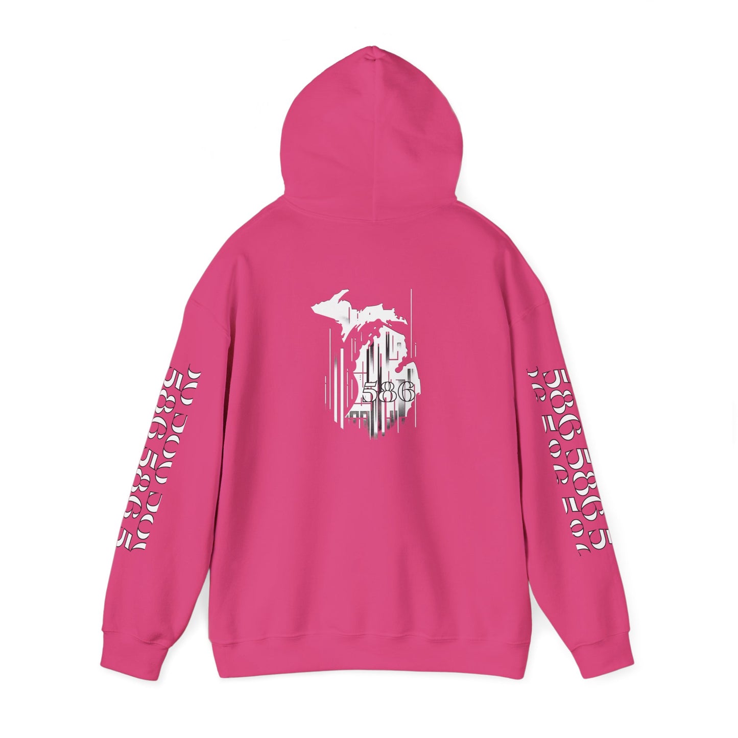 Detroit Skyline 586 w Mi Art Hoodie White Logo Sweatshirt