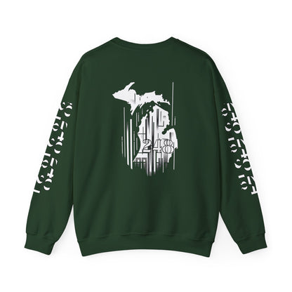 Detroit Skyline 248 w Mi.Art White Logo  Sweatshirt - Unisex Crewneck