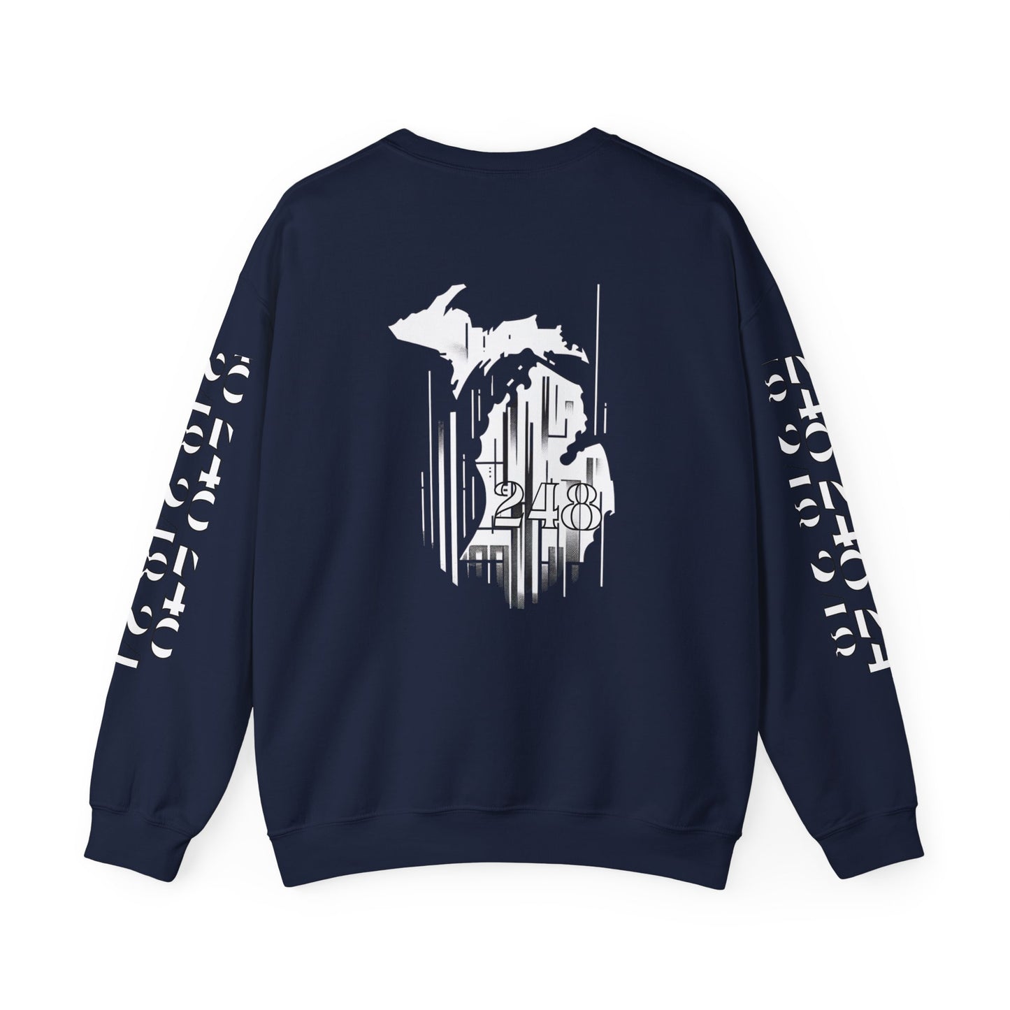 Detroit Skyline 248 w Mi.Art White Logo  Sweatshirt - Unisex Crewneck