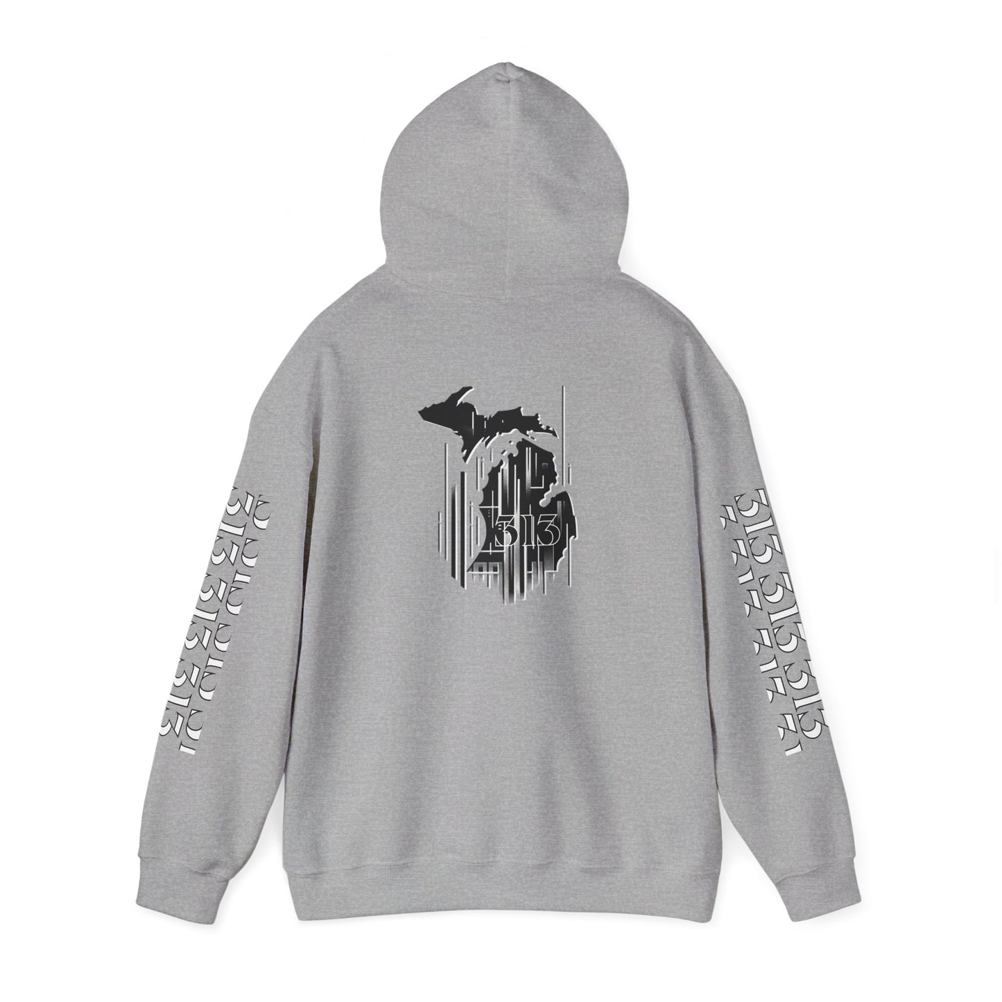 Detroit  Skyline 313  w Mi. Art Hoodie Sweatshirt