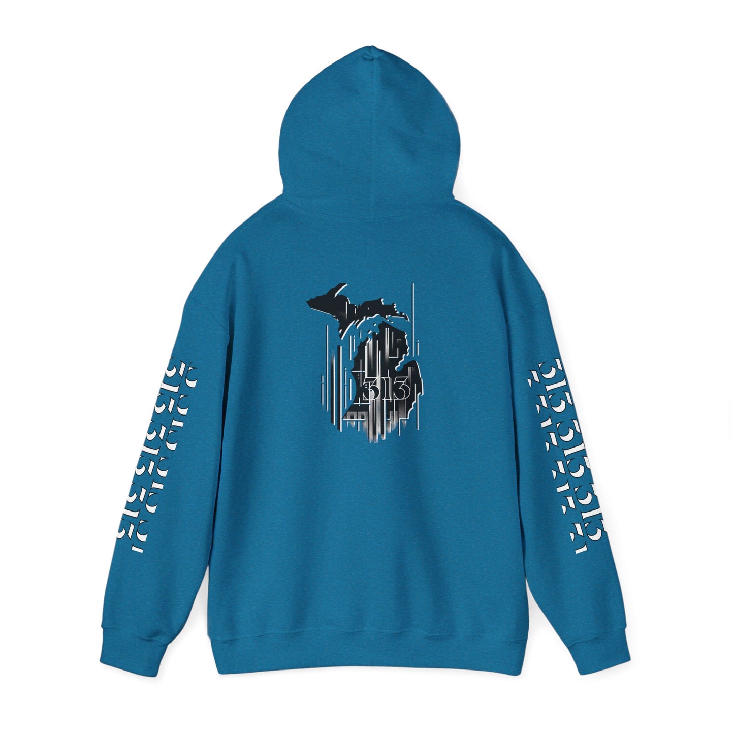 Detroit  Skyline 313  w Mi. Art Hoodie Sweatshirt