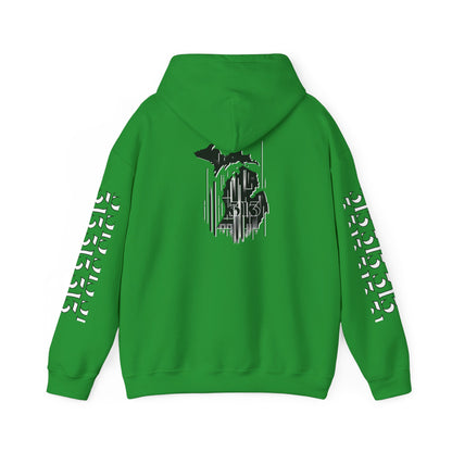 Detroit  Skyline 313  w Mi. Art Hoodie Sweatshirt